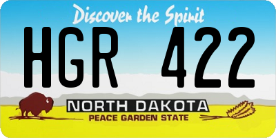 ND license plate HGR422