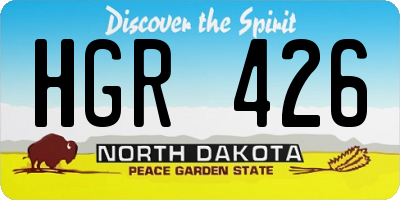 ND license plate HGR426