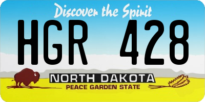 ND license plate HGR428