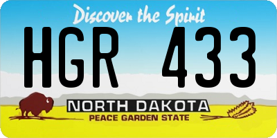 ND license plate HGR433