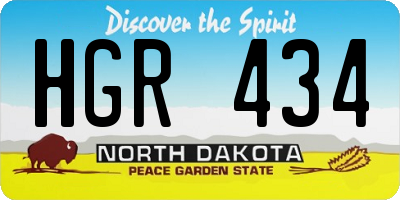 ND license plate HGR434