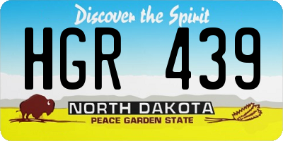 ND license plate HGR439