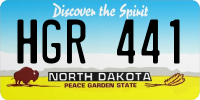 ND license plate HGR441