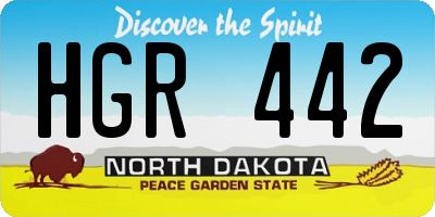 ND license plate HGR442