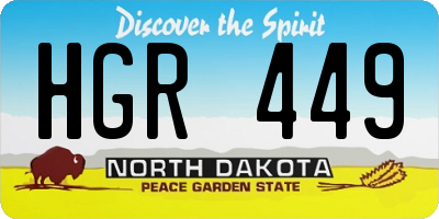 ND license plate HGR449