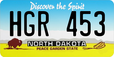 ND license plate HGR453