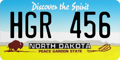 ND license plate HGR456