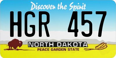 ND license plate HGR457