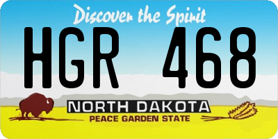 ND license plate HGR468