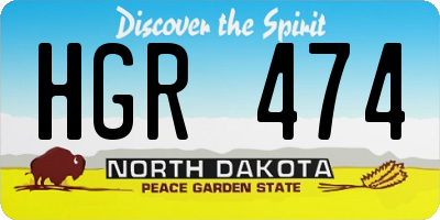 ND license plate HGR474