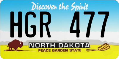 ND license plate HGR477