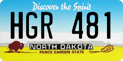 ND license plate HGR481