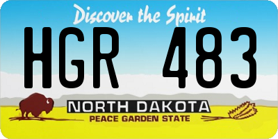 ND license plate HGR483