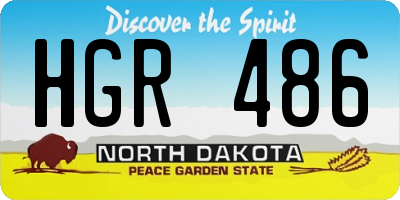 ND license plate HGR486