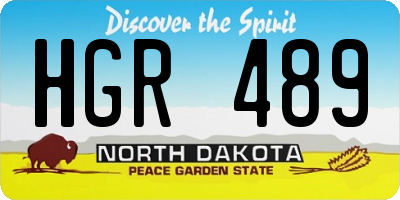 ND license plate HGR489