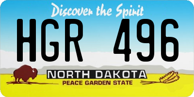 ND license plate HGR496