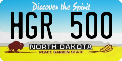 ND license plate HGR500