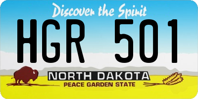 ND license plate HGR501