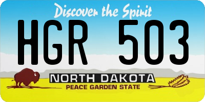 ND license plate HGR503