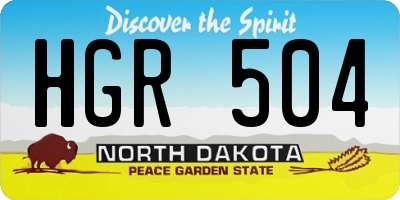 ND license plate HGR504