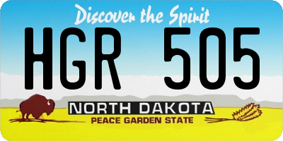ND license plate HGR505