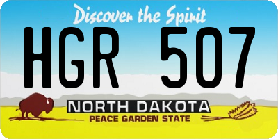 ND license plate HGR507