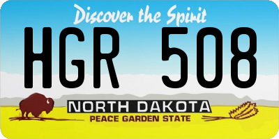 ND license plate HGR508