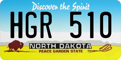 ND license plate HGR510