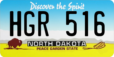 ND license plate HGR516