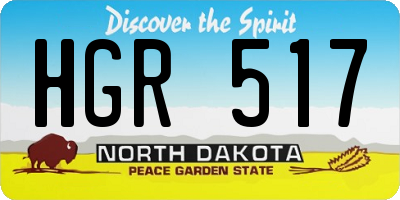 ND license plate HGR517