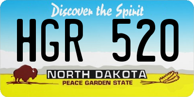 ND license plate HGR520