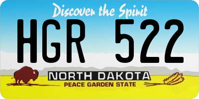 ND license plate HGR522