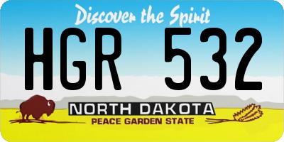 ND license plate HGR532