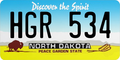 ND license plate HGR534