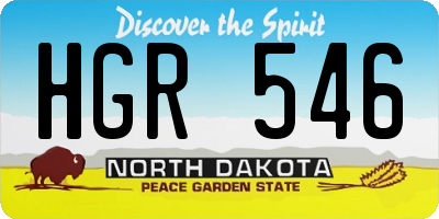 ND license plate HGR546