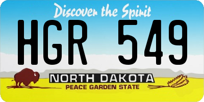 ND license plate HGR549