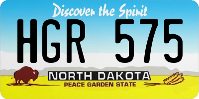 ND license plate HGR575