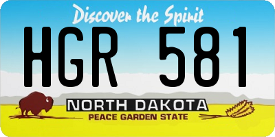 ND license plate HGR581