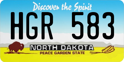 ND license plate HGR583