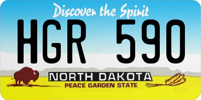 ND license plate HGR590