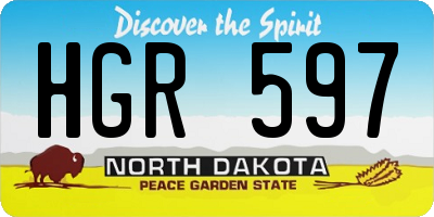 ND license plate HGR597