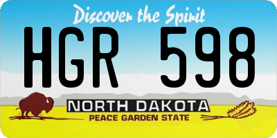 ND license plate HGR598