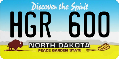 ND license plate HGR600