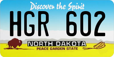 ND license plate HGR602