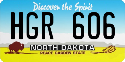 ND license plate HGR606