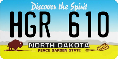 ND license plate HGR610