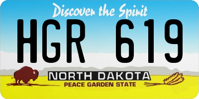 ND license plate HGR619