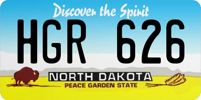 ND license plate HGR626