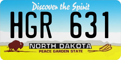 ND license plate HGR631