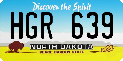ND license plate HGR639